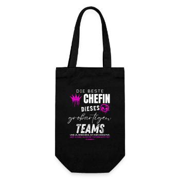 beste Chefin großartiges Team Chefin geschenke - Geschenkbeutel für Flaschen - Schwarz - Vorne