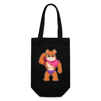 Bear Bodybuilder Bodybuilding Sport - Gift Bag for Bottles - black - Front
