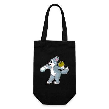 Katze Bowling Bowlingkugel Pin - Geschenkbeutel für Flaschen - Schwarz - Vorne