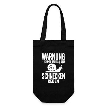  Warnung Könnte Spontan Über Schnecken Reden - Geschenkbeutel für Flaschen - Schwarz - Vorne