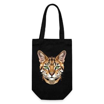 Savannah Katze Cat Mama Süße Serval Leopard Katzen - Geschenkbeutel für Flaschen - Schwarz - Vorne