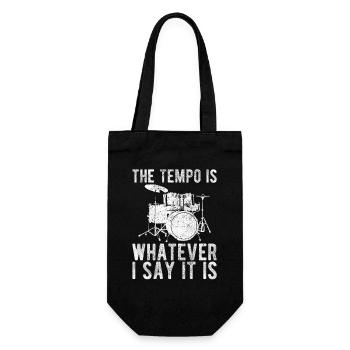 The Tempo is... Drummer Funny Drummer - Gift Bag for Bottles - black - Front