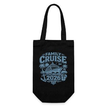 Family Cruise 2026 - Gift Bag for Bottles - black - Front