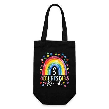 Anniversaire 8 Fille Arc-en-ciel Huit ans - Sac à bouteille - noir - Devant