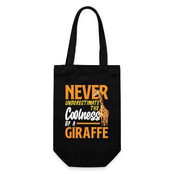 Unterschätze nie die Coolness Giraffe - Geschenkbeutel für Flaschen - Schwarz - Vorne