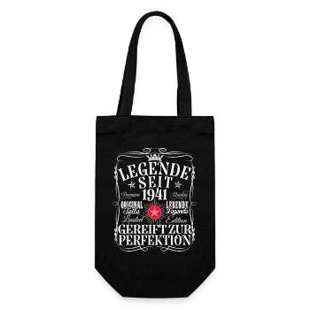 85th Birthday Man Woman 85 Years 1941 Decoration Funny - Gift Bag for Bottles - black - Front