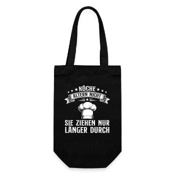 Köche altern nicht Hobbykoch Geschenk - Geschenkbeutel für Flaschen - Schwarz - Vorne