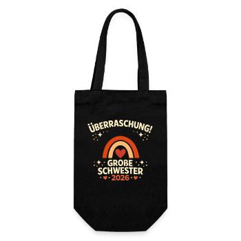 Surprise! Big Sister 2026 - Gift Bag for Bottles - black - Front