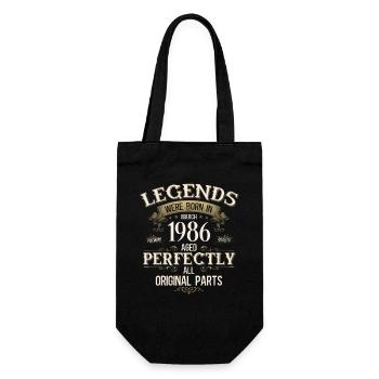Cadeau de 40e anniversaire Mari Vintage mars 1986 - Sac à bouteille - noir - Devant