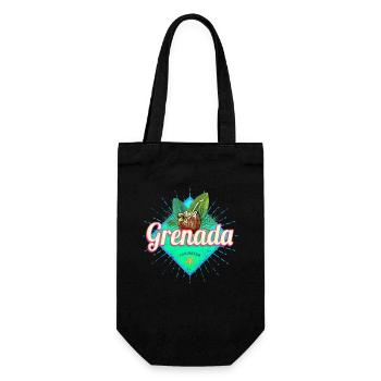 Grenada Karibik Urlaub Vintage Insel Souvenir - Geschenkbeutel für Flaschen - Schwarz - Vorne