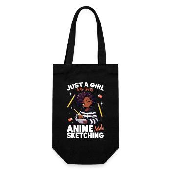 Nur Ein Mädchen Das Anime Liebt Und Zeichnet Otaku - Geschenkbeutel für Flaschen - Schwarz - Vorne