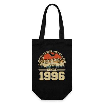 1996 Vintage Vintage Birthday Retro Gift - Gift Bag for Bottles - black - Front