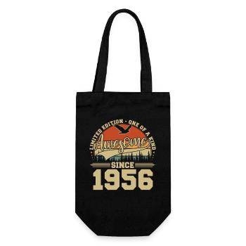 1956 Vintage Jahrgang Geburtstag Retro Geschenk - Geschenkbeutel für Flaschen - Schwarz - Vorne