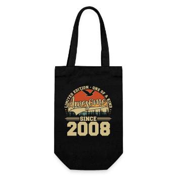 2008 Vintage Vintage Anniversaire Rétro Cadeau - Sac à bouteille - noir - Devant