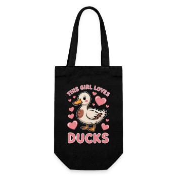 Enten Sprüche Ente Lustiges Enten Geschenk für all - Geschenkbeutel für Flaschen - Schwarz - Vorne