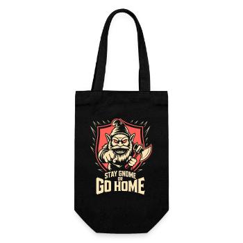 Evil Gnome, Dark Gnome, Goth Gnome, Funny Gnome - Gift Bag for Bottles - black - Front