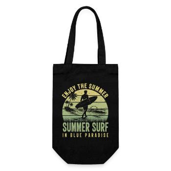 Enjoy the Summer Summer Surf In Blue Paradise - Geschenkbeutel für Flaschen - Schwarz - Vorne