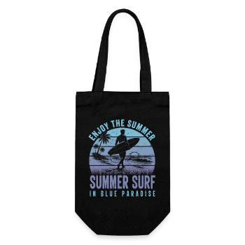 Enjoy the Summer Summer Surf In Blue Paradise - Geschenkbeutel für Flaschen - Schwarz - Vorne