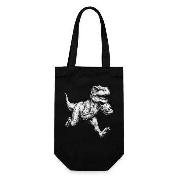 American Football Dinosaurier Herren Kinder Jungen - Geschenkbeutel für Flaschen - Schwarz - Vorne