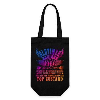 60th Birthday Man Woman 60 Years Decoration 1966 Gift - Gift Bag for Bottles - black - Front