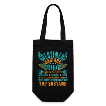 60th Birthday 60 Years Decoration 1965 Gift Funny - Gift Bag for Bottles - black - Front