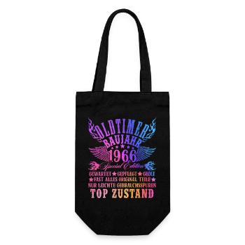 60th Birthday 60 Years Decoration 1965 Gift Funny - Gift Bag for Bottles - black - Front