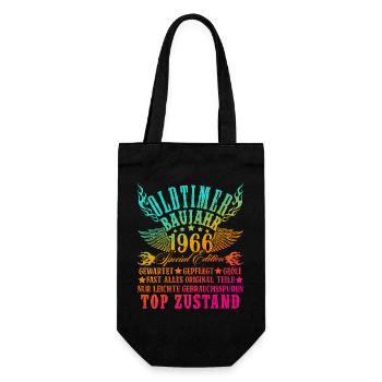 60th Birthday 60 Years Decoration 1965 Gift Funny - Gift Bag for Bottles - black - Front