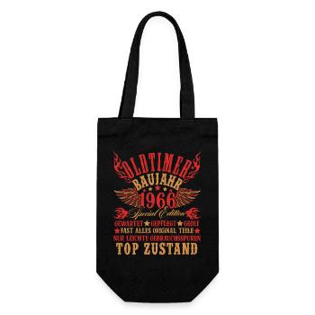 60th Birthday 60 Years Decoration 1965 Gift Funny - Gift Bag for Bottles - black - Front