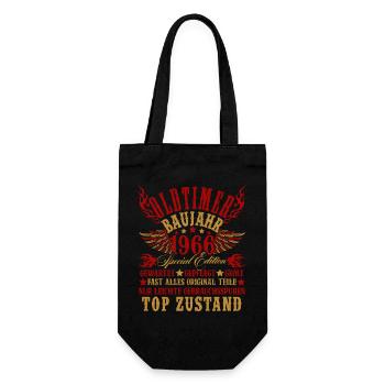 60th Birthday 60 Years Decoration 1965 Gift Funny - Gift Bag for Bottles - black - Front