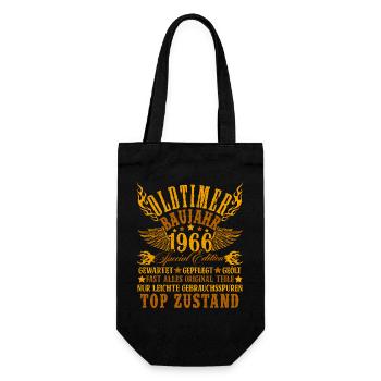 60th Birthday 60 Years Decoration 1965 Gift Funny - Gift Bag for Bottles - black - Front
