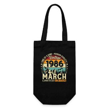 Cadeau de 40e anniversaire Mari Vintage mars 1986 - Sac à bouteille - noir - Devant