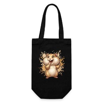 Fröhlicher Hamster Splash Illustration - Geschenkbeutel für Flaschen - Schwarz - Vorne