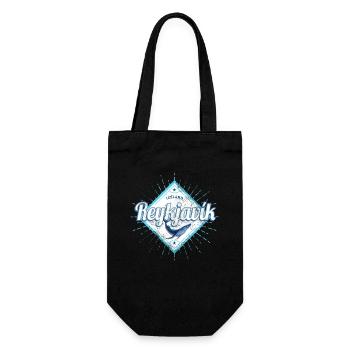 Reykjavík Capital of Iceland Retro Whale Souvenir - Gift Bag for Bottles - black - Front