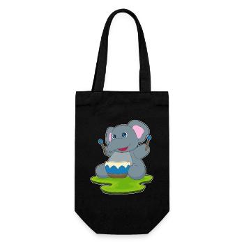 Elephant Musician Drum Music - Gift Bag for Bottles - black - Front