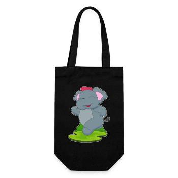 Elefant Jogger Joggen Sport - Geschenkbeutel für Flaschen - Schwarz - Vorne