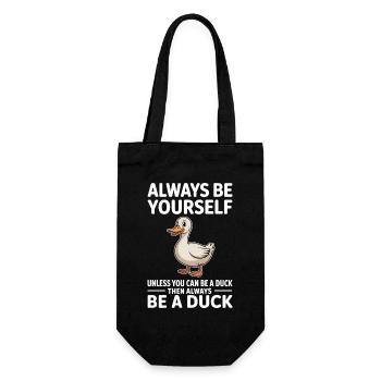 Enten Sprüche Ente Lustiges Enten Geschenk - Geschenkbeutel für Flaschen - Schwarz - Vorne
