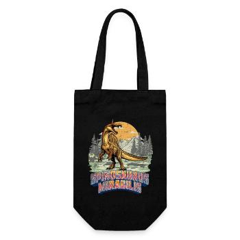 Spinosaurus Mirabilis Retro Neuer Dinosaurier  - Geschenkbeutel für Flaschen - Schwarz - Vorne