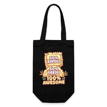 50 % Ravioli 50 % Pierogi 100 % Génial - Sac à bouteille - noir - Devant