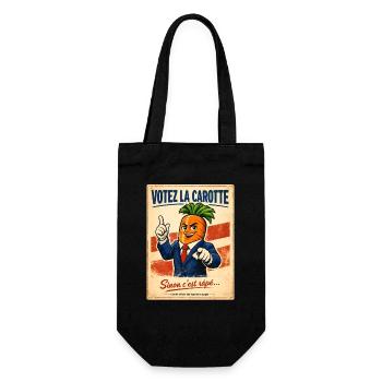 Vote the Carrot – Retro-Vintage-Politikhumor - Geschenkbeutel für Flaschen - Schwarz - Vorne