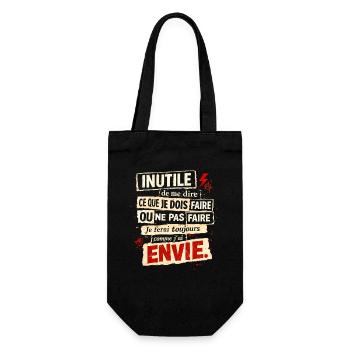 Rebellious Envy – Typographic Poster - Gift Bag for Bottles - black - Front
