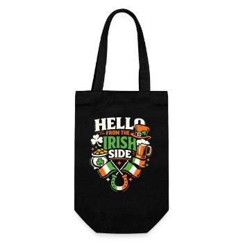 Hello from the Irish Side | St. Patrick's Day - Gift Bag for Bottles - black - Front