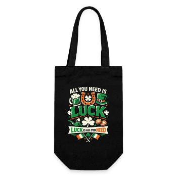 St Patrick's Day | All You Need Is Luck - Gift Bag for Bottles - black - Front