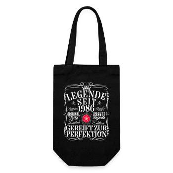 40th Birthday Man Woman 40 Years 1986 Decoration Funny - Gift Bag for Bottles - black - Front