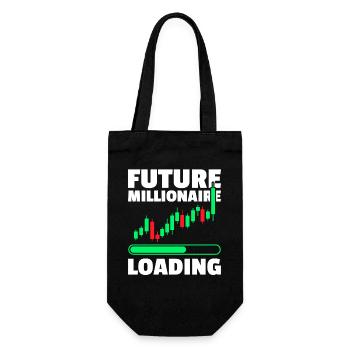 Future Millionaire Stock Market Stock Market Trader - Gift Bag for Bottles - black - Front
