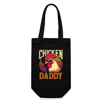 Chicken Daddy Cooler Hahn Retro Papa - Geschenkbeutel für Flaschen - Schwarz - Vorne