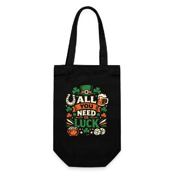 All You Need Is Luck – St. Patrick's Day - Geschenkbeutel für Flaschen - Schwarz - Vorne