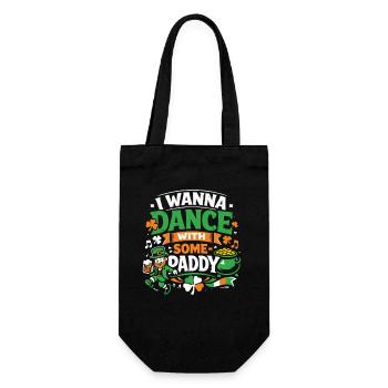 I wanna dance with Some-Paddy | St Patrick's Day - Geschenkbeutel für Flaschen - Schwarz - Vorne