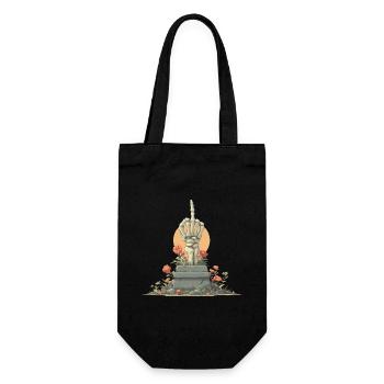 Skeleton Hand Stele with Flowers - Gift Bag for Bottles - black - Front