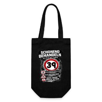 Traitez doucement Panneau de circulation 39 anniversaire - Sac à bouteille - noir - Devant