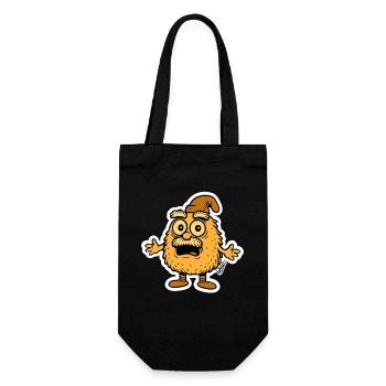 Entsetzter Gartenzwerg Wichtel Cartoon - Geschenkbeutel für Flaschen - Schwarz - Vorne